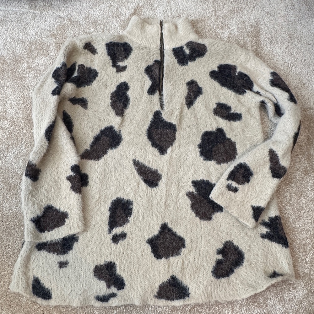 Animal Print Half Zip